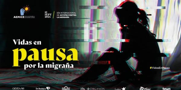 Cartel de la campaña 'Vidas pausadas por la migraña' 