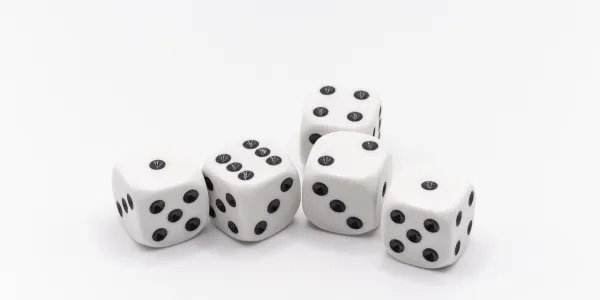 Dados de un juego de casino