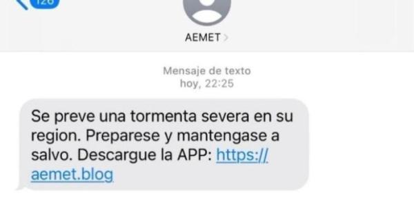 Mensaje falso AEMET