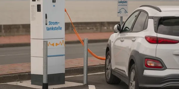 Coche eléctrico en un punto de recarga