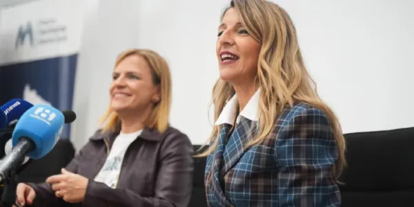 Yolanda Díaz en una rueda de prensa