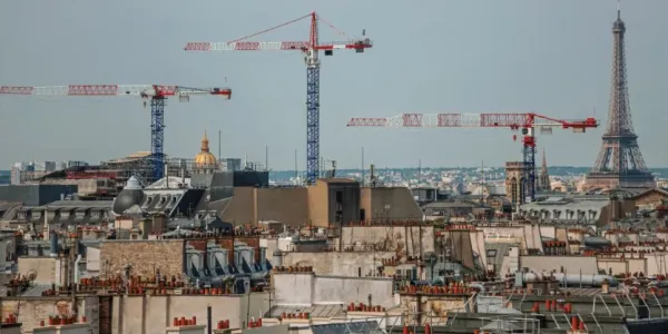 Bloques de edificios en construcción