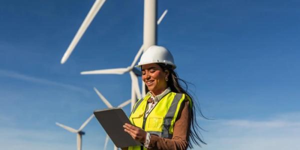 Trabajador de energía de subestación. 