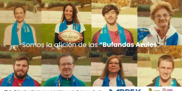 Bufandas Azules para visibilizar el cáncer de cuello y cabeza