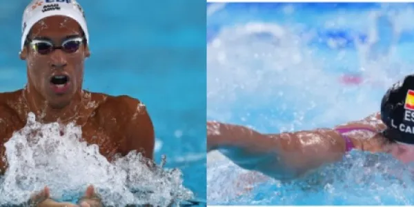 Hugo González y Laura Cabanes en los Europeos de Natación de París