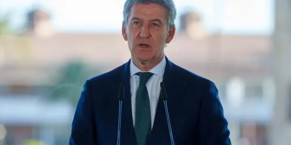 Feijóo en una rueda de prensa