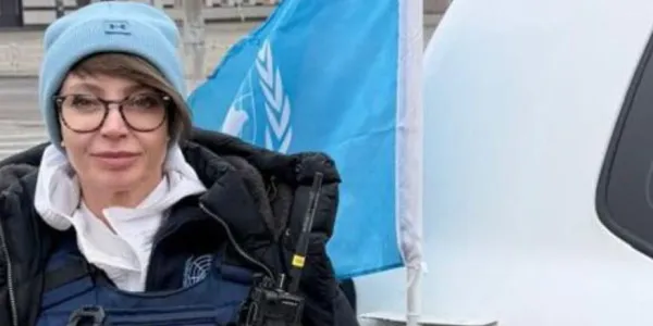 Olga Scripovaisa, oficial de coordinación de seguridad sobre el terreno, en Jersón, Ucrania.