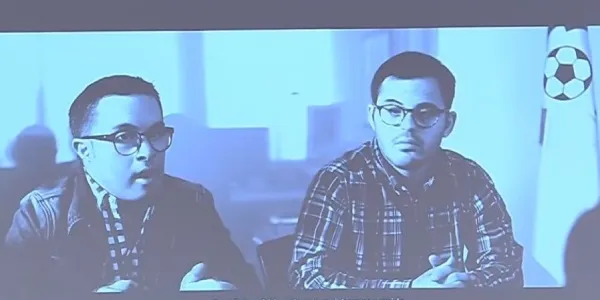 Fotograma de los dos jóvenes del Nàstic en su mensaje a Javier Tebas (2017)