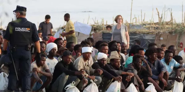 Traslado de migrantes en Ceuta