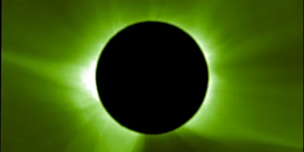 Composición de la serie de imágenes captadas por Proba-3 durante el eclipse de Sol