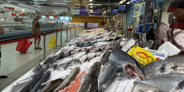 Pescadería de mostrador y fresca