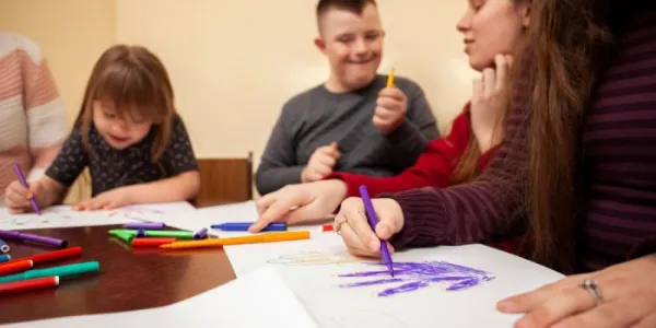 Niños en un centro de educación especial 