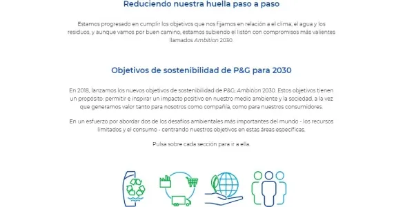 Página web de P&G en España