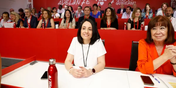La nueva secretaria de Organización, Rebeca Torró, durante el Comité Federal del PSOE. 