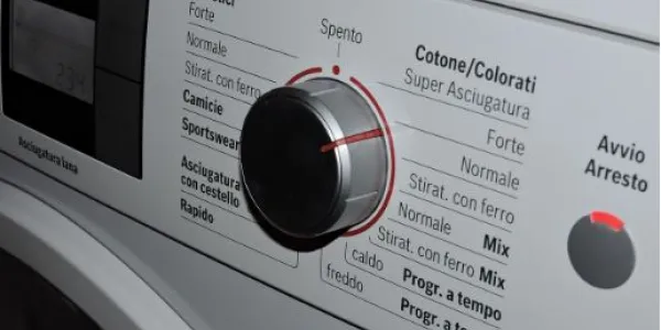 Panel de control de una lavadora