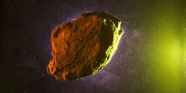 Un asteroide viajando por el espacio