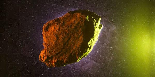 Un asteroide viajando por el espacio