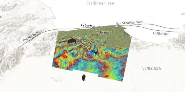 Gráfico en base a la imagen del 25 de junio captada con interferometría radar