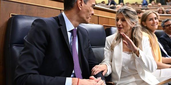 Pedro Sánchez y Yolanda Díaz, en el Congreso