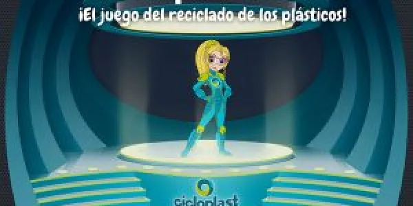 Portada de la pantalla con el inicio del juego educativo de Ecoplástika 