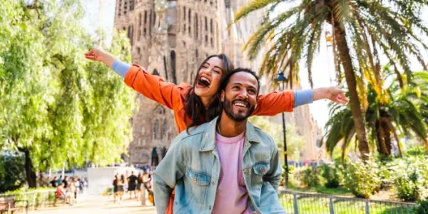 Pareja en Barcelona