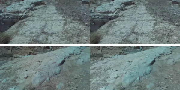 Imágenes reales y reproducciones del terreno en 3D