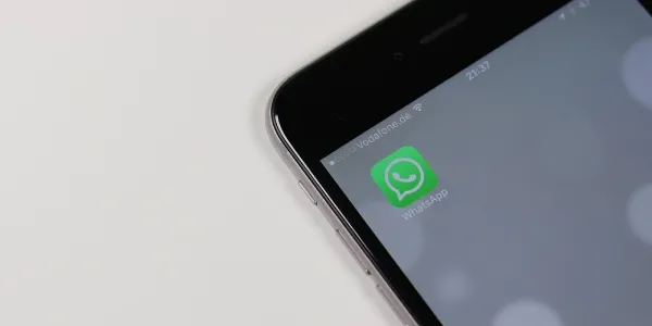 Imagen del logo de WhatsApp en un móvil