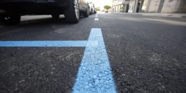 zona azul de aparcamiento